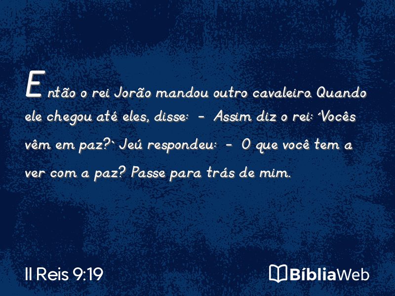 II Reis 9:19 em imagem para compartilhar