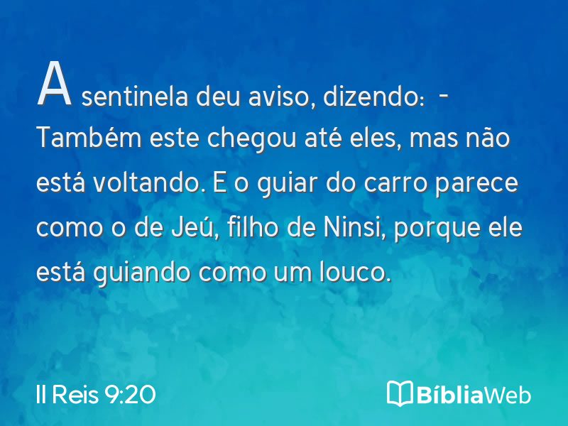 II Reis 9:20 em imagem para compartilhar