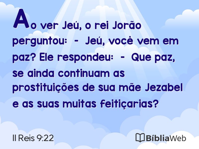II Reis 9:22 em imagem para compartilhar