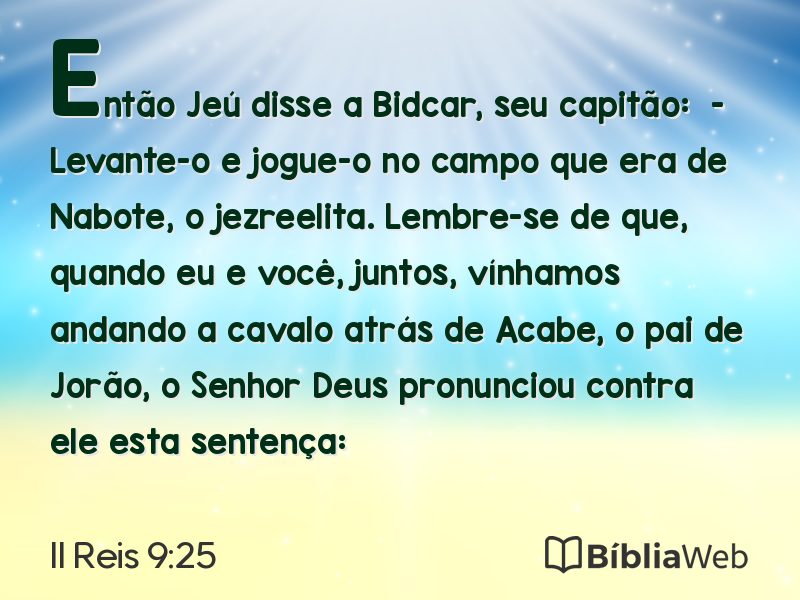 II Reis 9:25 em imagem para compartilhar