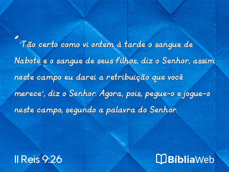 II Reis 9:26 em imagem para compartilhar