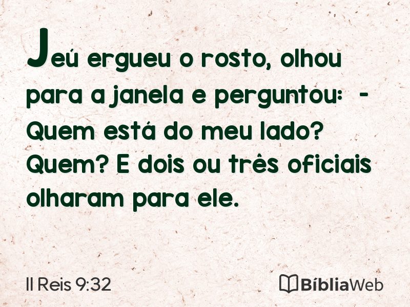 II Reis 9:32 em imagem para compartilhar