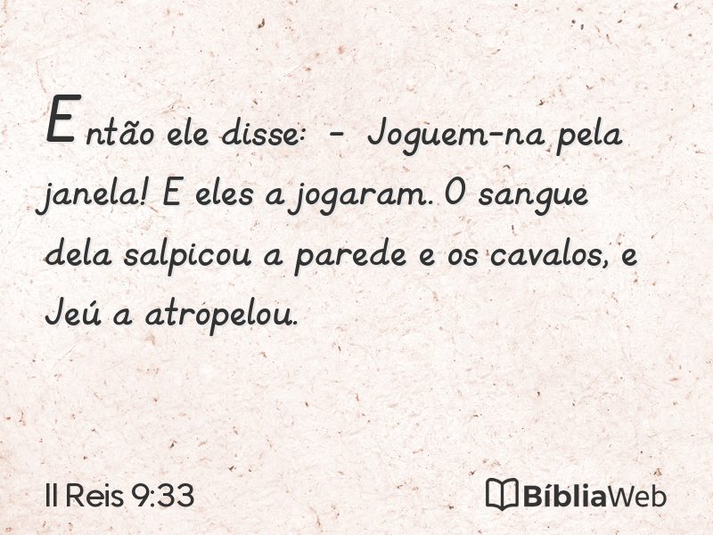 II Reis 9:33 em imagem para compartilhar