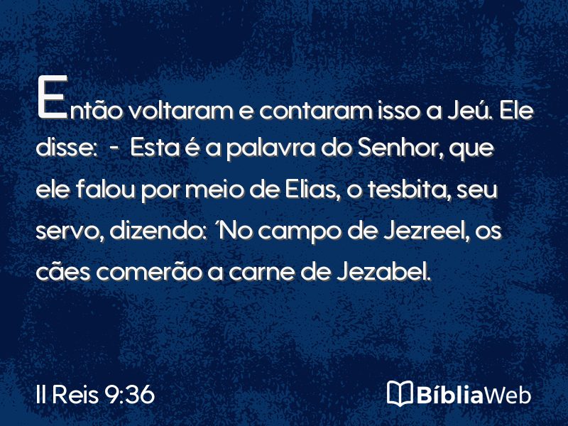 II Reis 9:36 em imagem para compartilhar