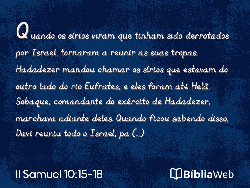 II Samuel 10:15-18 em imagem para compartilhar