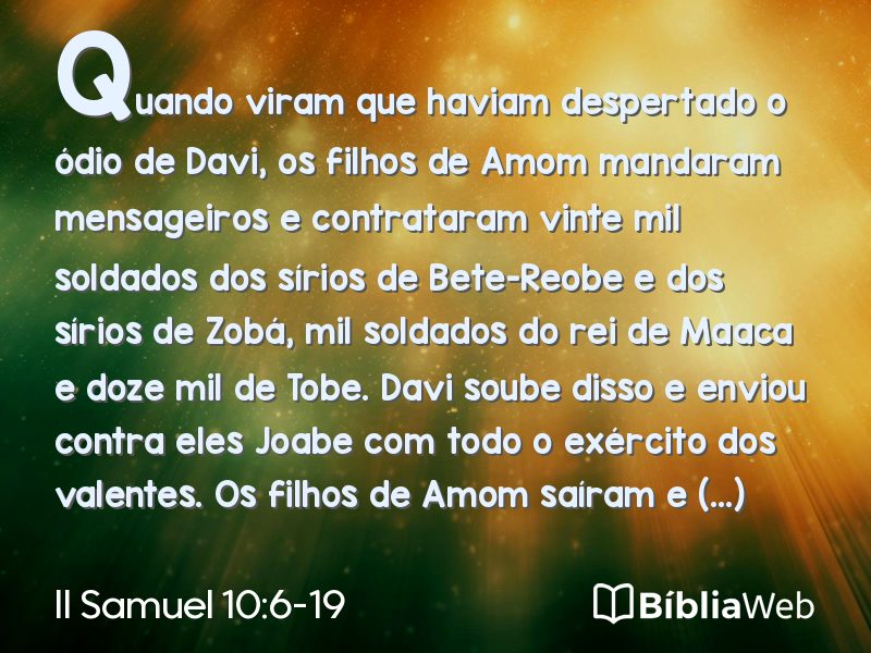 II Samuel 10:6-19 em imagem para compartilhar