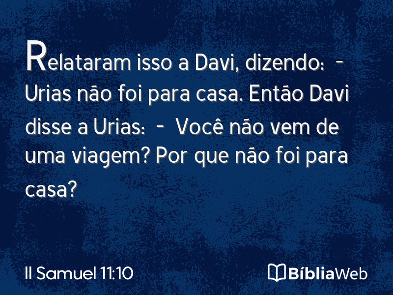 II Samuel 11:10 em imagem para compartilhar