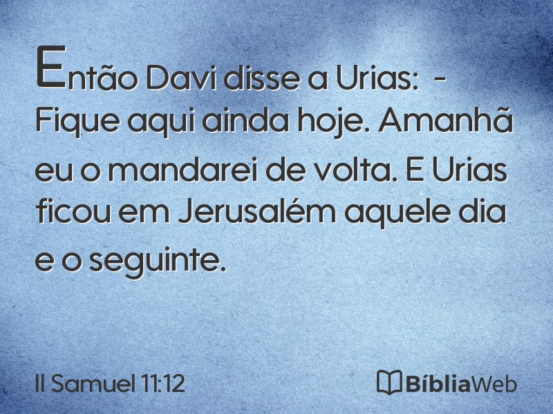 II Samuel 11:12 em imagem para compartilhar