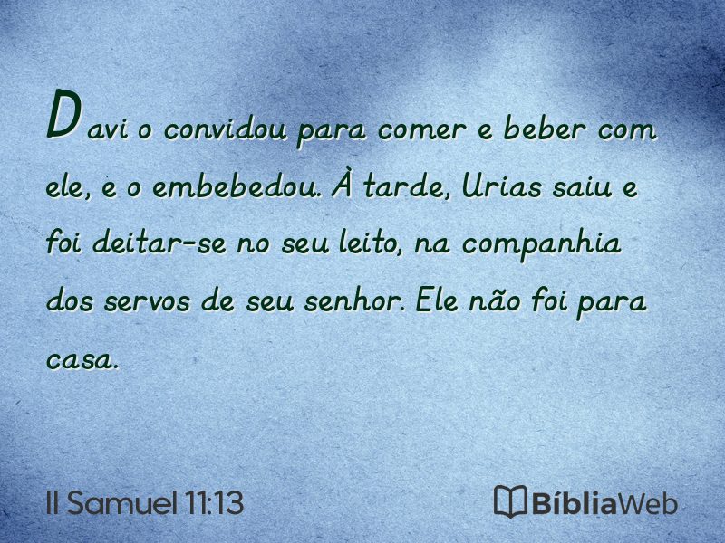 II Samuel 11:13 em imagem para compartilhar