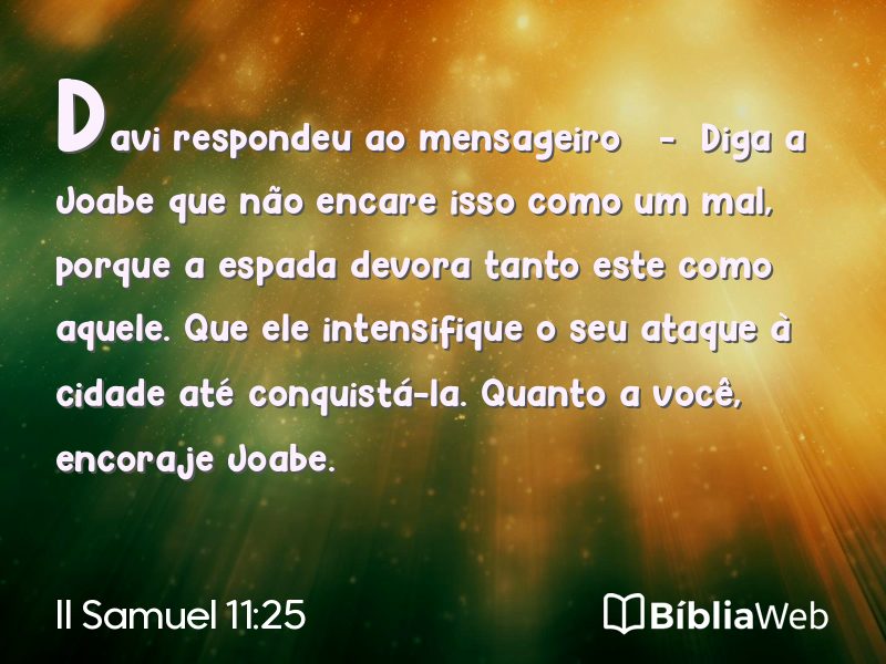 II Samuel 11:25 em imagem para compartilhar