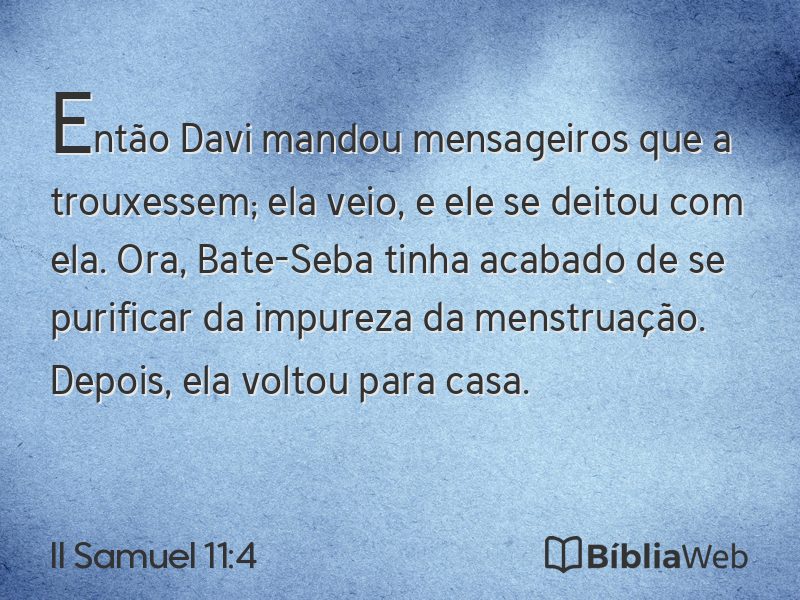 II Samuel 11:4 em imagem para compartilhar