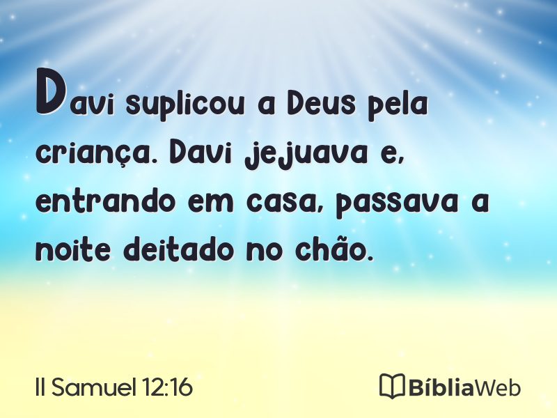 II Samuel 12:16 em imagem para compartilhar