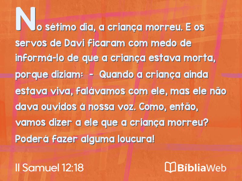 II Samuel 12:18 em imagem para compartilhar
