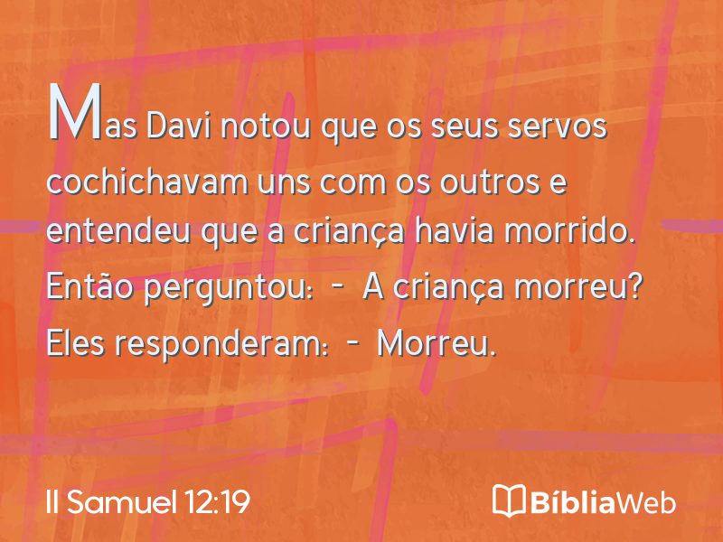 II Samuel 12:19 em imagem para compartilhar