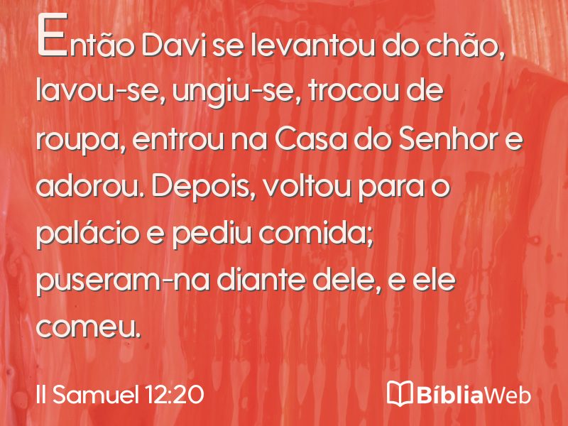 II Samuel 12:20 em imagem para compartilhar