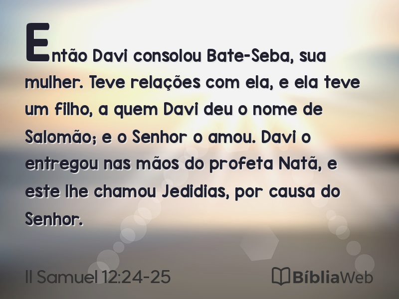 II Samuel 12:24-25 em imagem para compartilhar