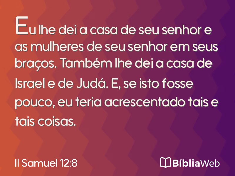 II Samuel 12:8 em imagem para compartilhar