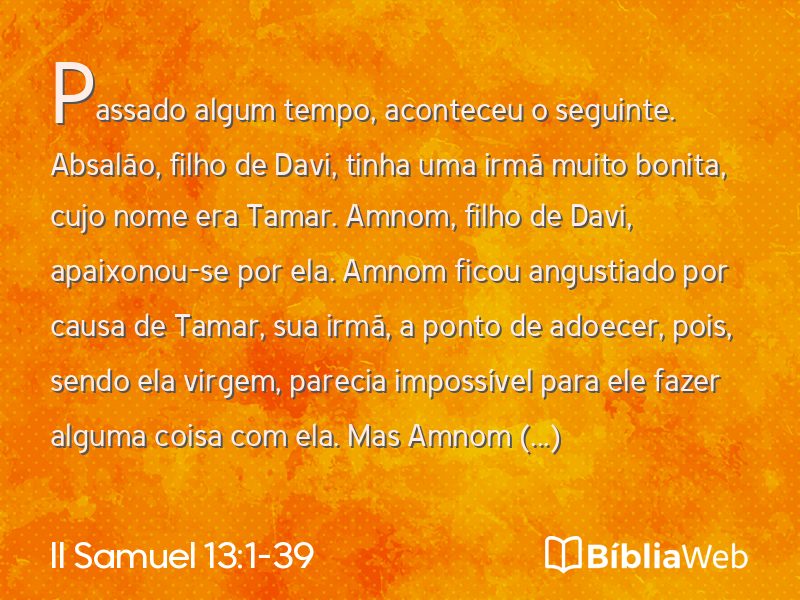 II Samuel 13:1-39 em imagem para compartilhar