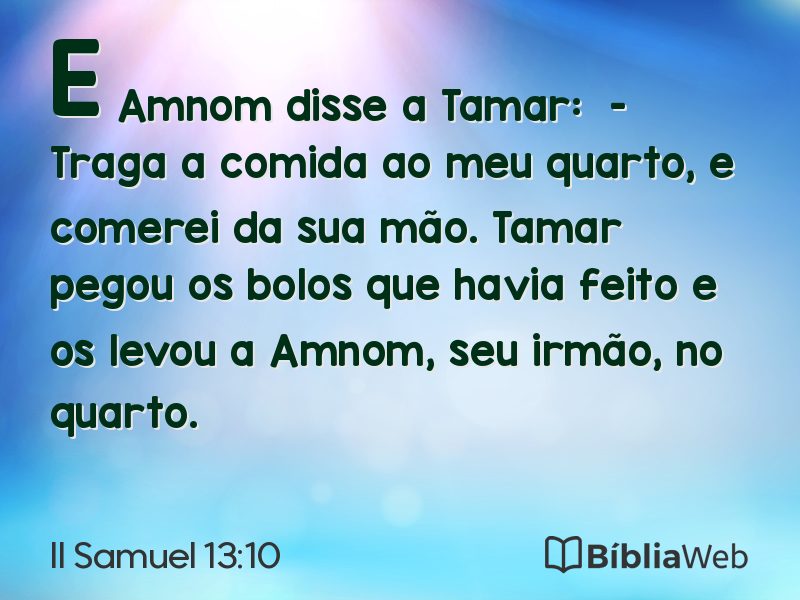 II Samuel 13:10 em imagem para compartilhar