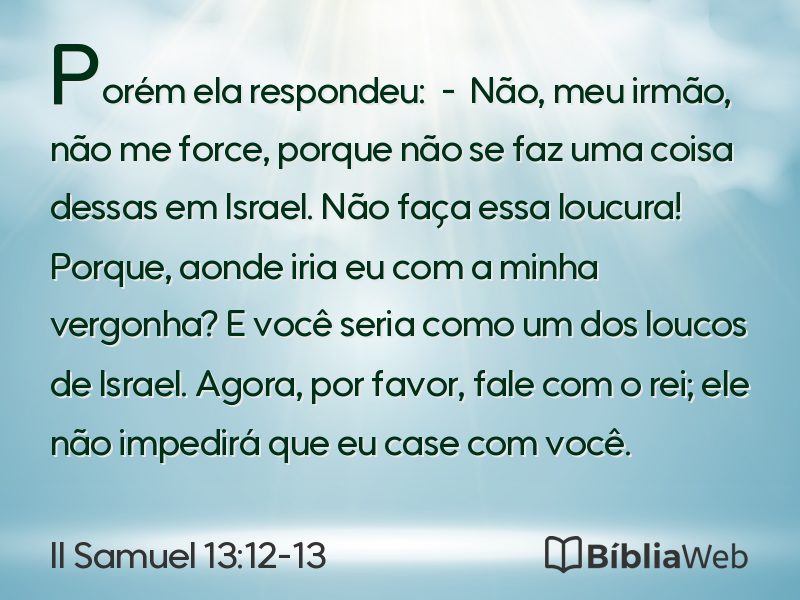 II Samuel 13:12-13 em imagem para compartilhar