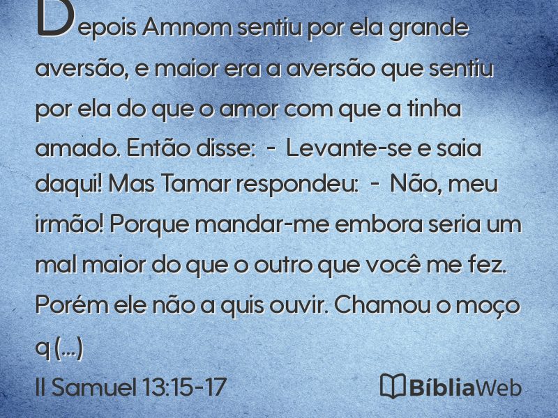 II Samuel 13:15-17 em imagem para compartilhar