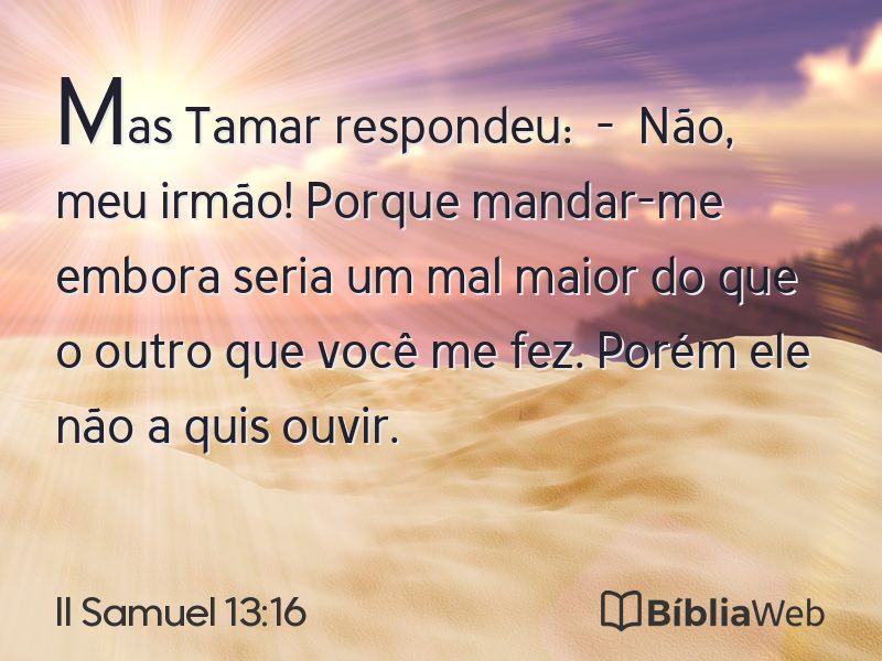 II Samuel 13:16 em imagem para compartilhar