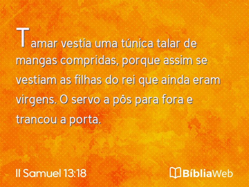 II Samuel 13:18 em imagem para compartilhar