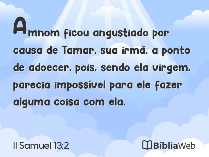 II Samuel 13:2 em imagem para compartilhar