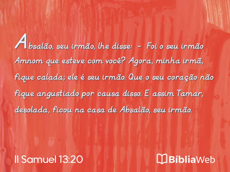 II Samuel 13:20 em imagem para compartilhar