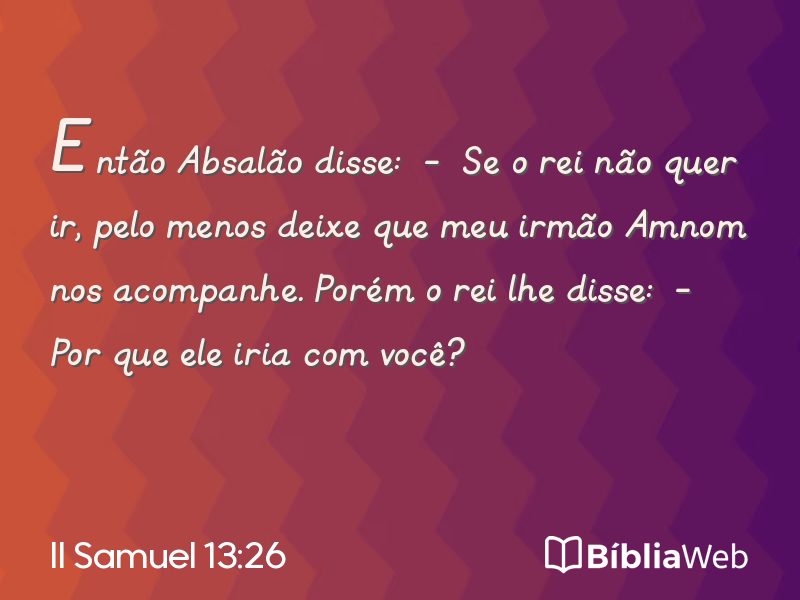 II Samuel 13:26 em imagem para compartilhar