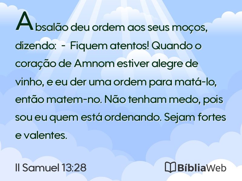 II Samuel 13:28 em imagem para compartilhar