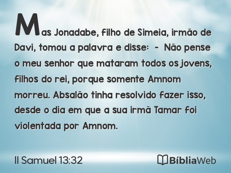II Samuel 13:32 em imagem para compartilhar