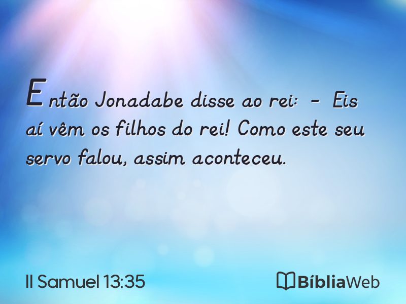 II Samuel 13:35 em imagem para compartilhar
