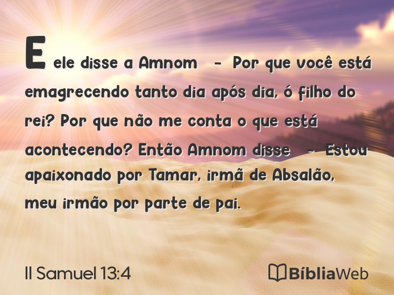 II Samuel 13:4 em imagem para compartilhar