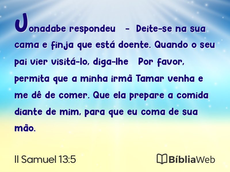 II Samuel 13:5 em imagem para compartilhar