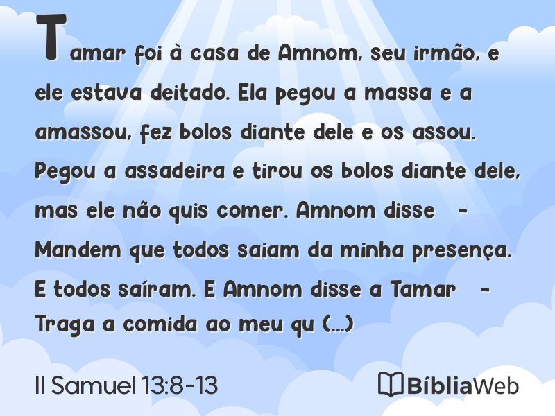 II Samuel 13:8-13 em imagem para compartilhar