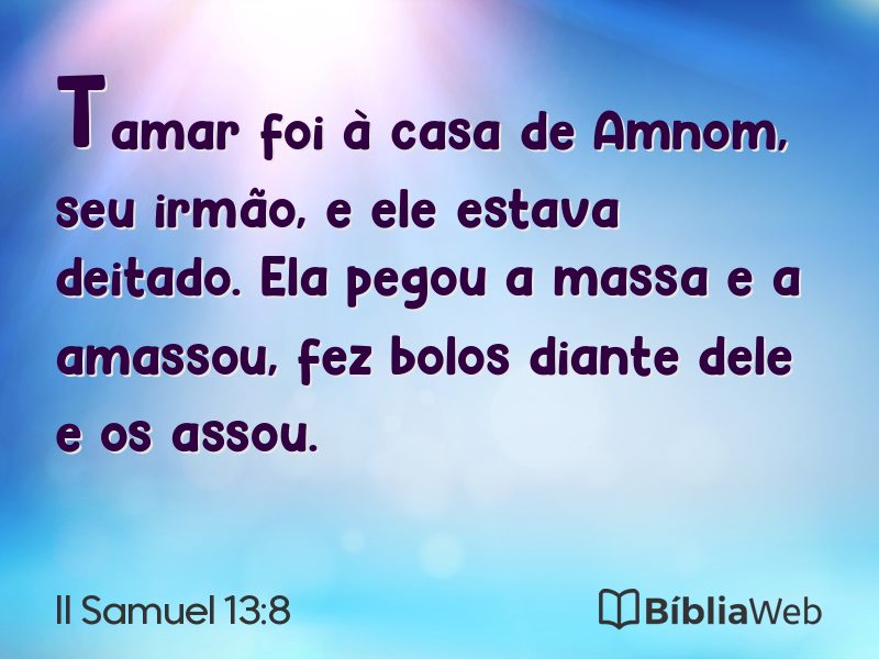 II Samuel 13:8 em imagem para compartilhar