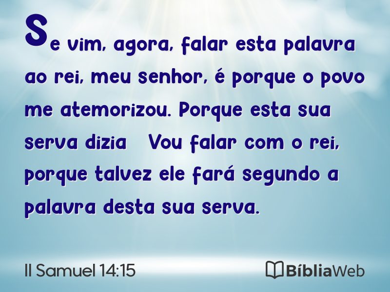 II Samuel 14:15 em imagem para compartilhar