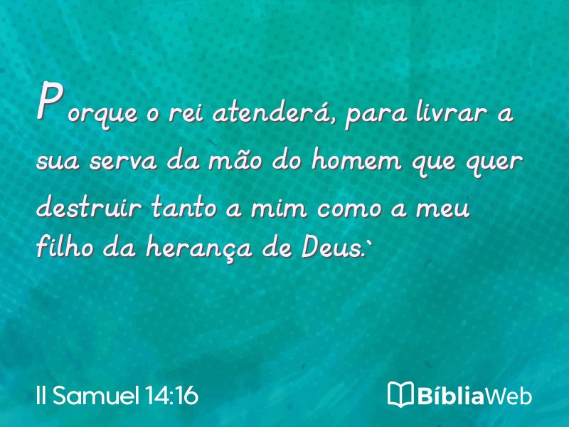 II Samuel 14:16 em imagem para compartilhar