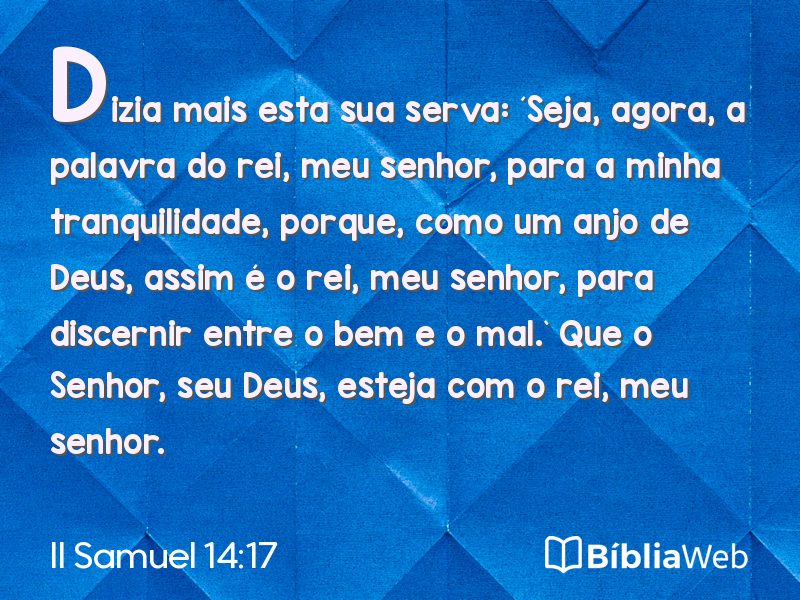 II Samuel 14:17 em imagem para compartilhar