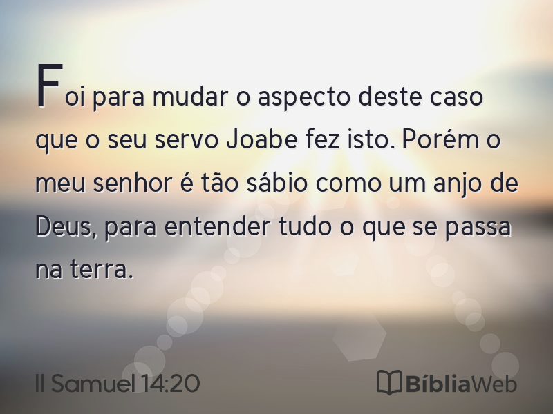 II Samuel 14:20 em imagem para compartilhar