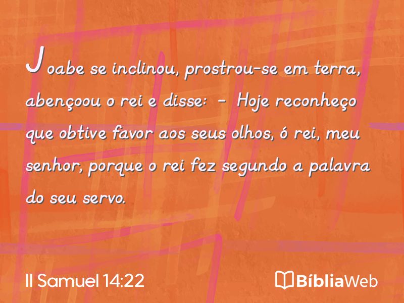 II Samuel 14:22 em imagem para compartilhar