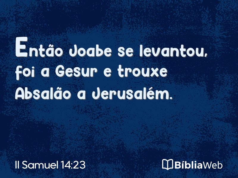 II Samuel 14:23 em imagem para compartilhar