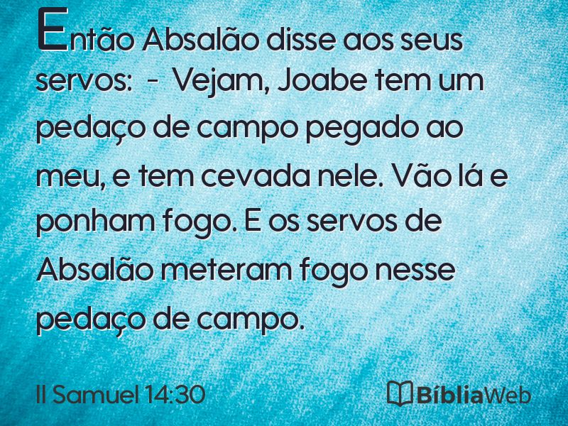 II Samuel 14:30 em imagem para compartilhar