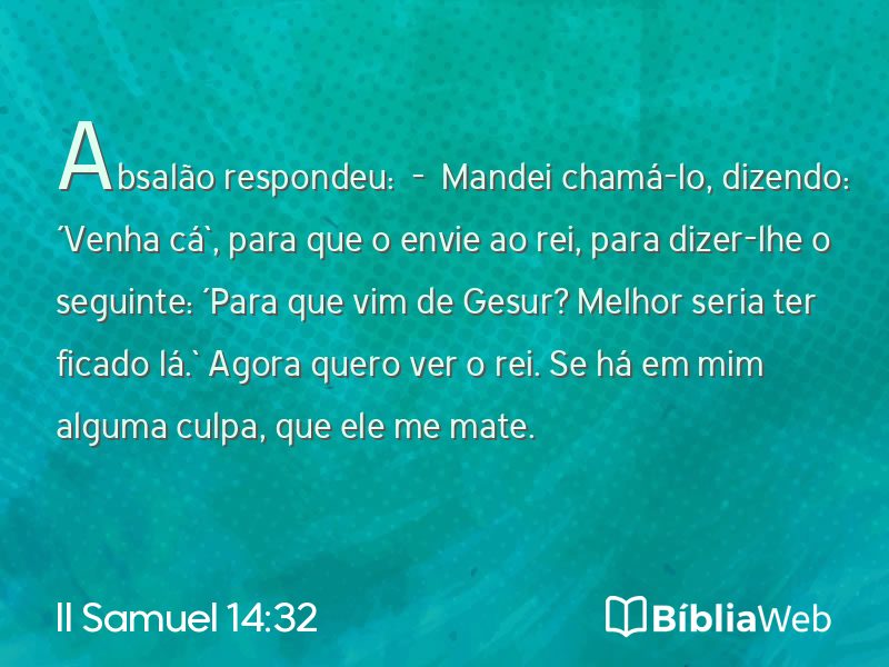 II Samuel 14:32 em imagem para compartilhar