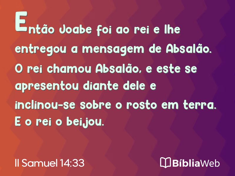 II Samuel 14:33 em imagem para compartilhar