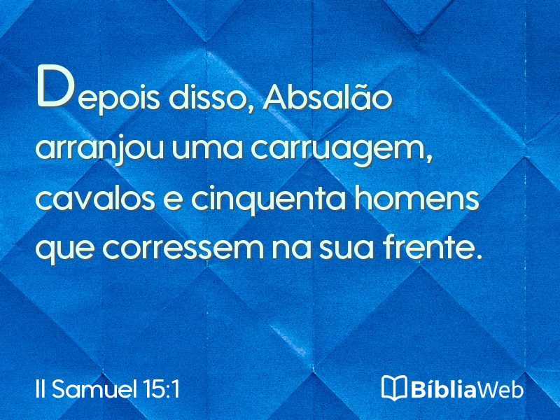 II Samuel 15:1 em imagem para compartilhar