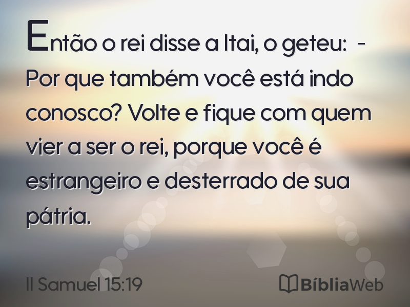 II Samuel 15:19 em imagem para compartilhar