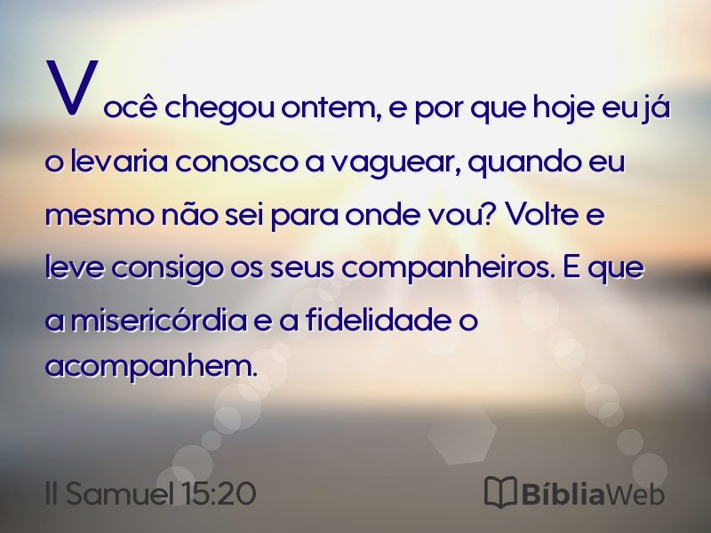 II Samuel 15:20 em imagem para compartilhar