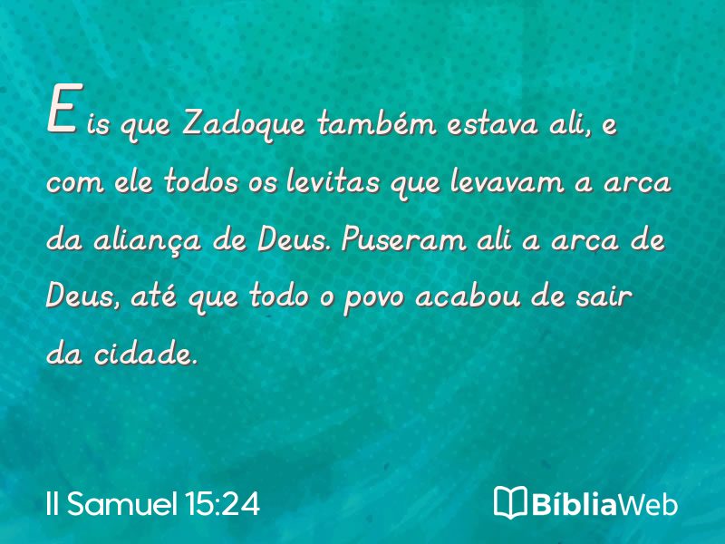 II Samuel 15:24 em imagem para compartilhar